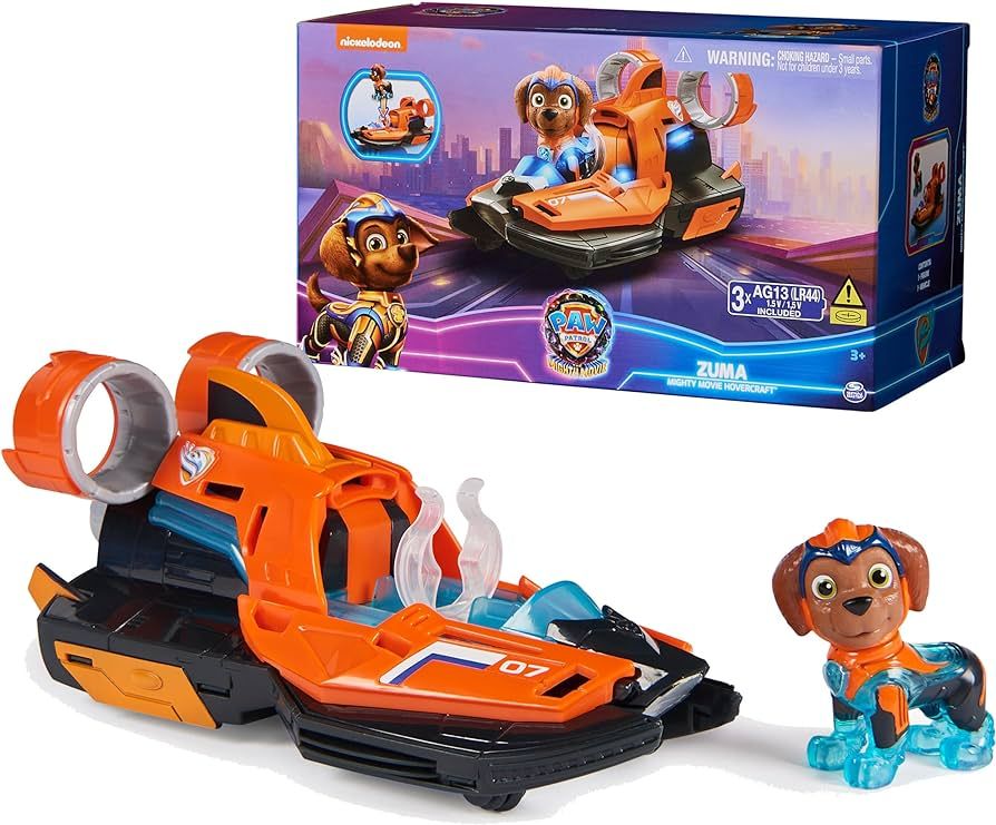 Paw Patrol: The Mighty Movie, Toy Jet Boat with Zuma Mighty Pups Action Figure, Lights and Sounds... | Amazon (US)