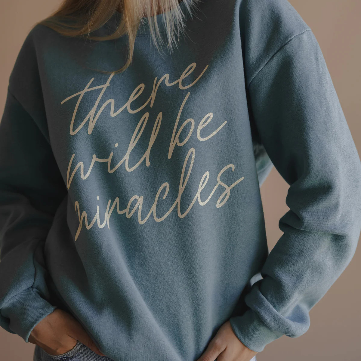 There Will Be Miracles Pullover - Arctic Blue | Dear Heart