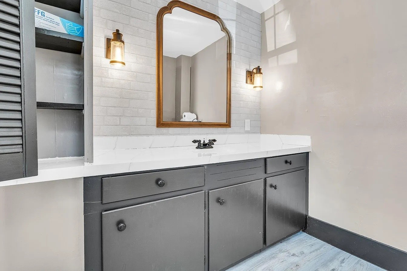 This is one of the bathrooms from our first home. I designed this myself and finished it along with some help from my husband. 🛁



#LTKHome