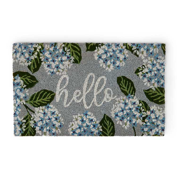 Hello Blue Hydrangeas Doormat | Kirklands Home | Kirklands