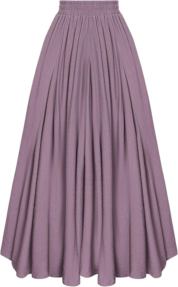 Scarlet Darkness Maxi Skirts for Women Long Flowy Boho Renaissance Skirt with Pockets | Amazon (US)