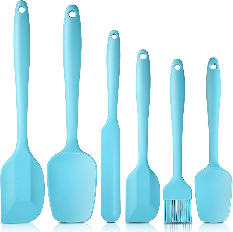 Heat Resistant Silicone Spatulas, Bakeware Set of 6 Non-Stick Ergonomic Cooking Baking Mixing Rub... | Amazon (US)