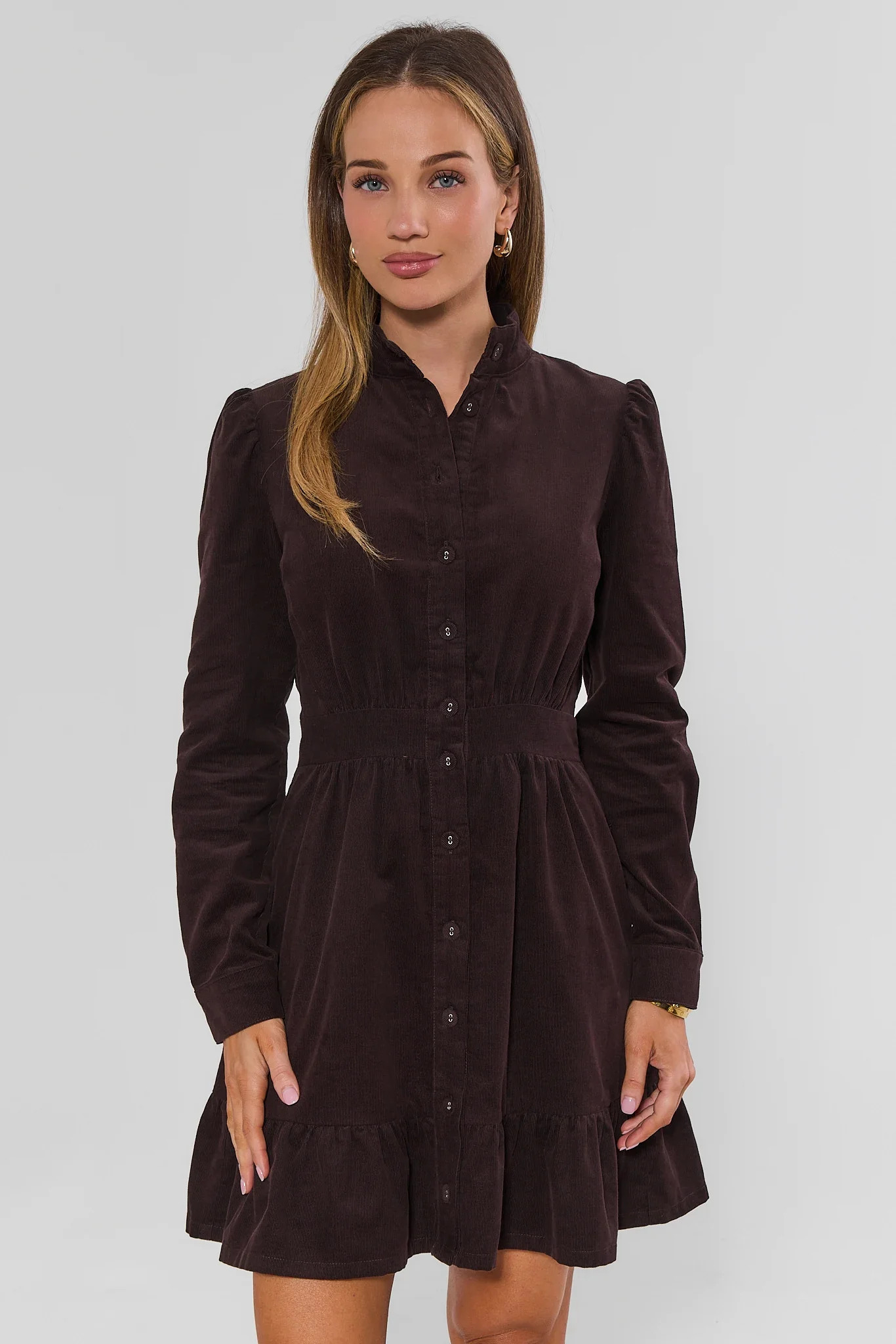 Elizabeth Brown Corduroy Short Dress | Avara