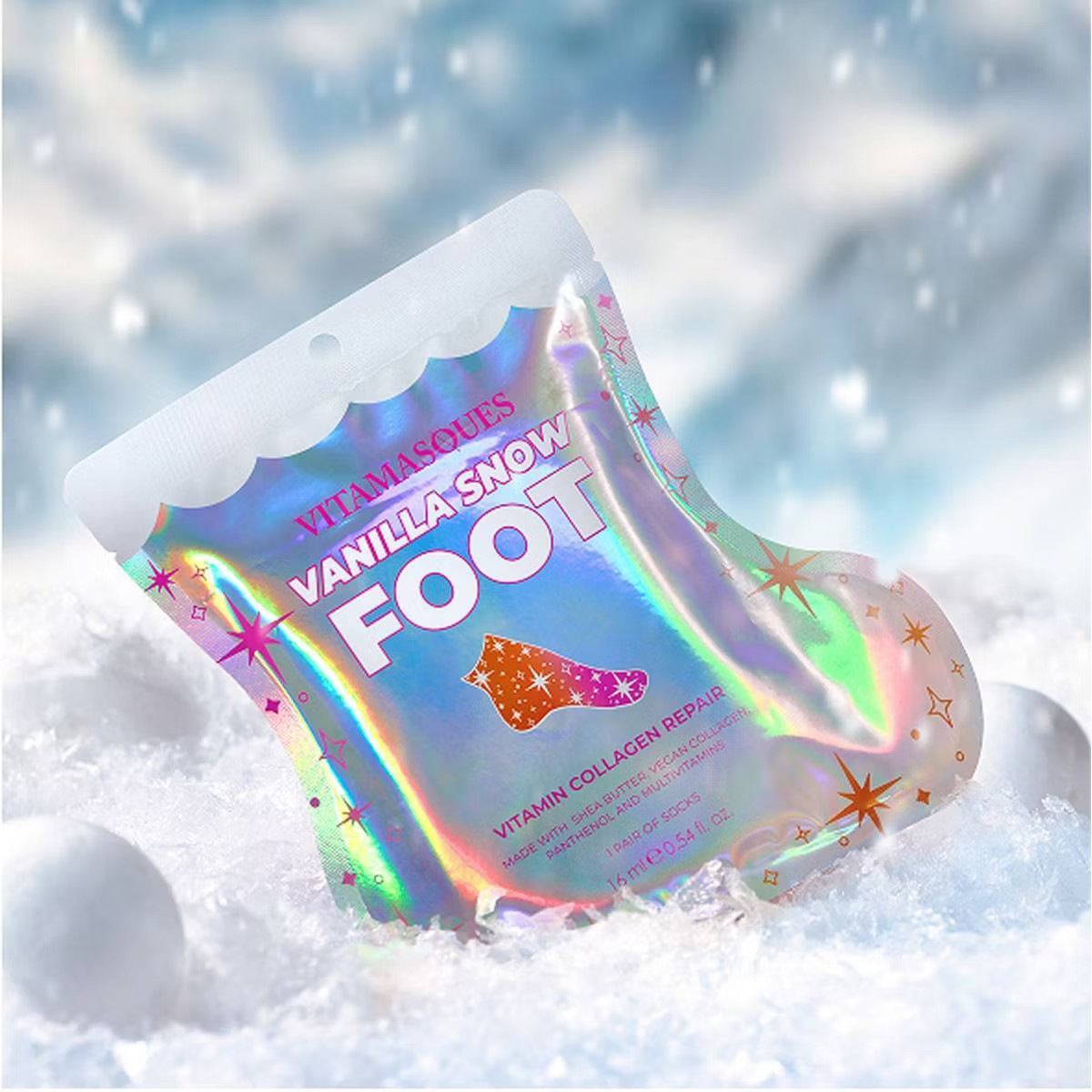 Vitamasques Stocking Stuffer Vanilla Snow Moisturizing Foot Mask - 0.54 fl oz | Target