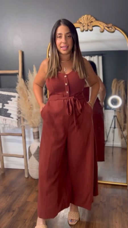 The perfect petite friendly linen blend Amazon jumpsuit 🙌🏼 

This burnt orange jumpsuit just screams summer! (The color is technically “Brown Yellow”.) Pair with a jean jacket or blazer for a chillier night. Pair either a black or brown straw woven belt for an instant upgrade.

I’m in a medium in this jumpsuit which is perfect for a weekend brunch or date night! I love that the straps are adjustable! & the tie belt accentuates the waist so nicely!

#LTKSeasonal #LTKFindsUnder100 #LTKFindsUnder50