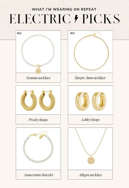 Electric Picks favorites. Use code DANIELLE20 for gift card day on the EP site and receive a surprise $15-$500 gift card with your order!!

Gold jewelry, minimal jewelry, layered jewelry, layering jewelry, chunky hoop earrings, chunky hoops, tennis bracelet, wedding guest accessories, wedding guest jewelry

#LTKunder100 #LTKFind #LTKsalealert