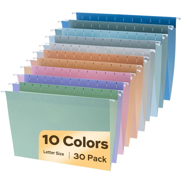 deli 30 Count Hanging File Folders, Pastel Colors, Hanging File Folders | Walmart (US)