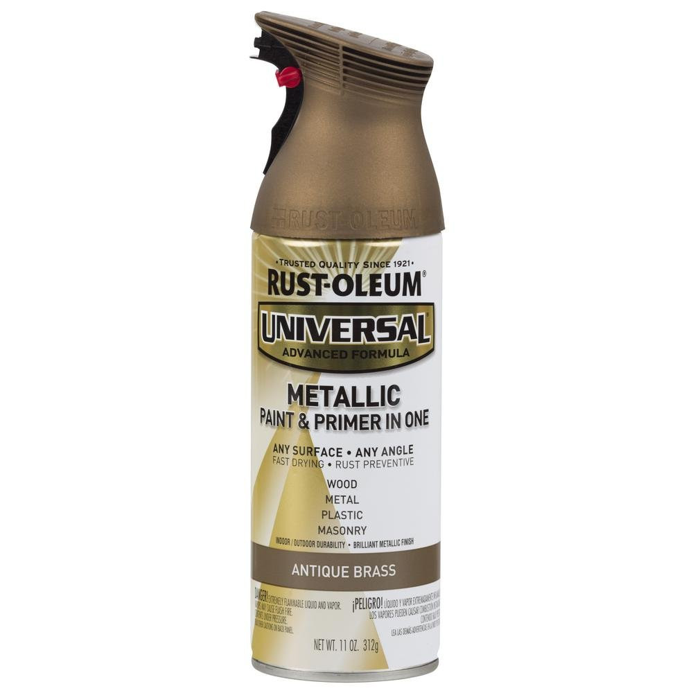 Rust-Oleum 260728 Universal All Surface Metallic Spray Paint, 11 oz, Antique Brass | Amazon (US)