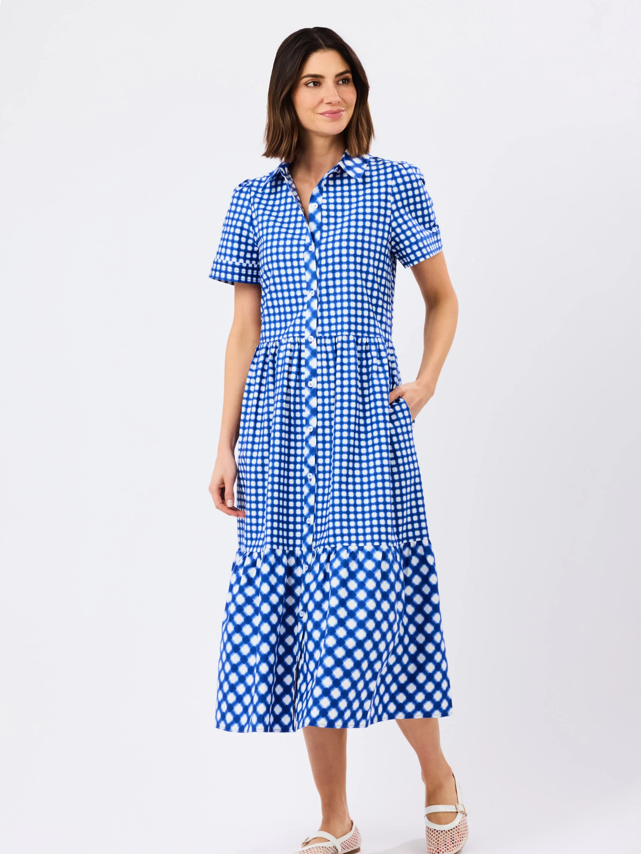 Jema Dress | Gingham Mix Navy | Mary Square