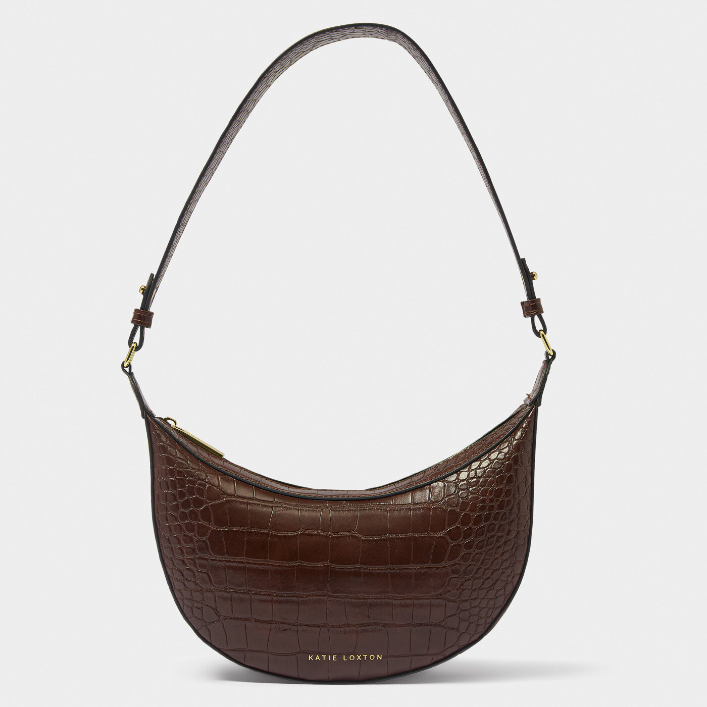 Marni Faux Croc Small Shoulder Bag in Chocolate | Katie Loxton Ltd. (UK)