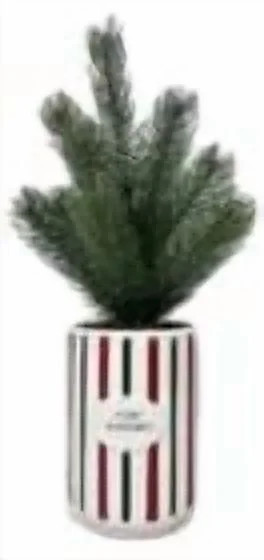 Pine Tree in Pot Christmas Tabletop Decoration, Red and White, 16", by Holiday Time | Walmart (US)
