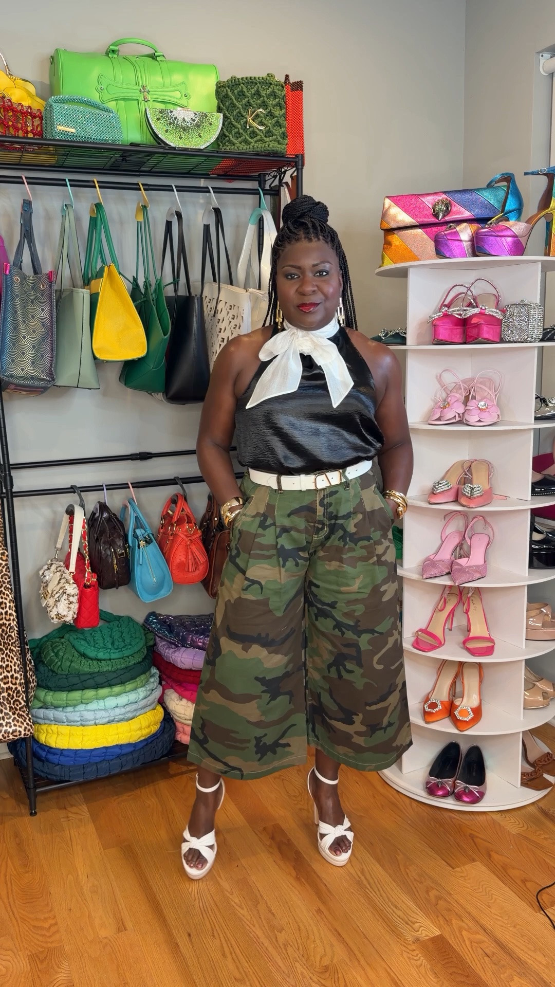 An easy way to elevate the look of camo pants, you can pair it with a blouse. The blouse is Karl Lagerfeld from Macy’s.

#LTKootd #LTKOver40 #LTKgrwm