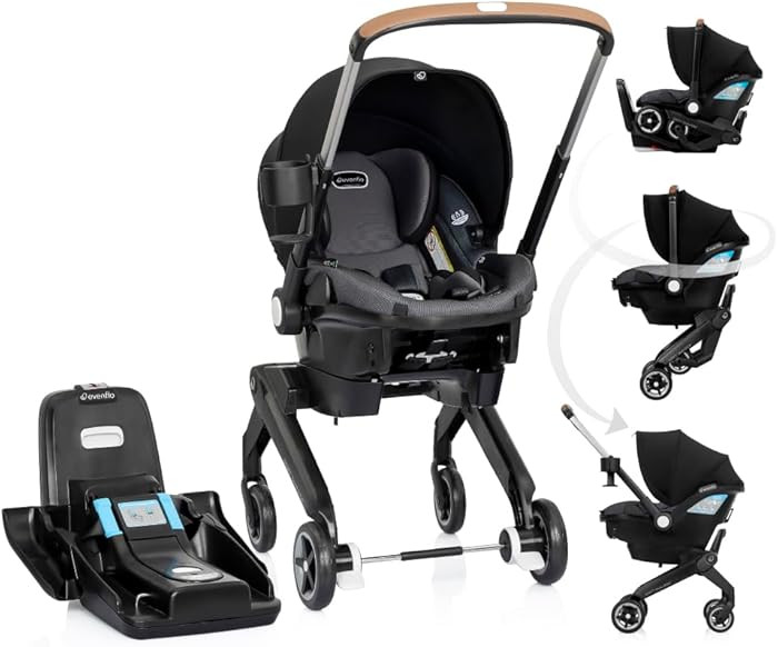 Evenflo Shyft DualRide Infant Car Seat Stroller Combo with Carryall Storage (Boone Gray) | Amazon (US)