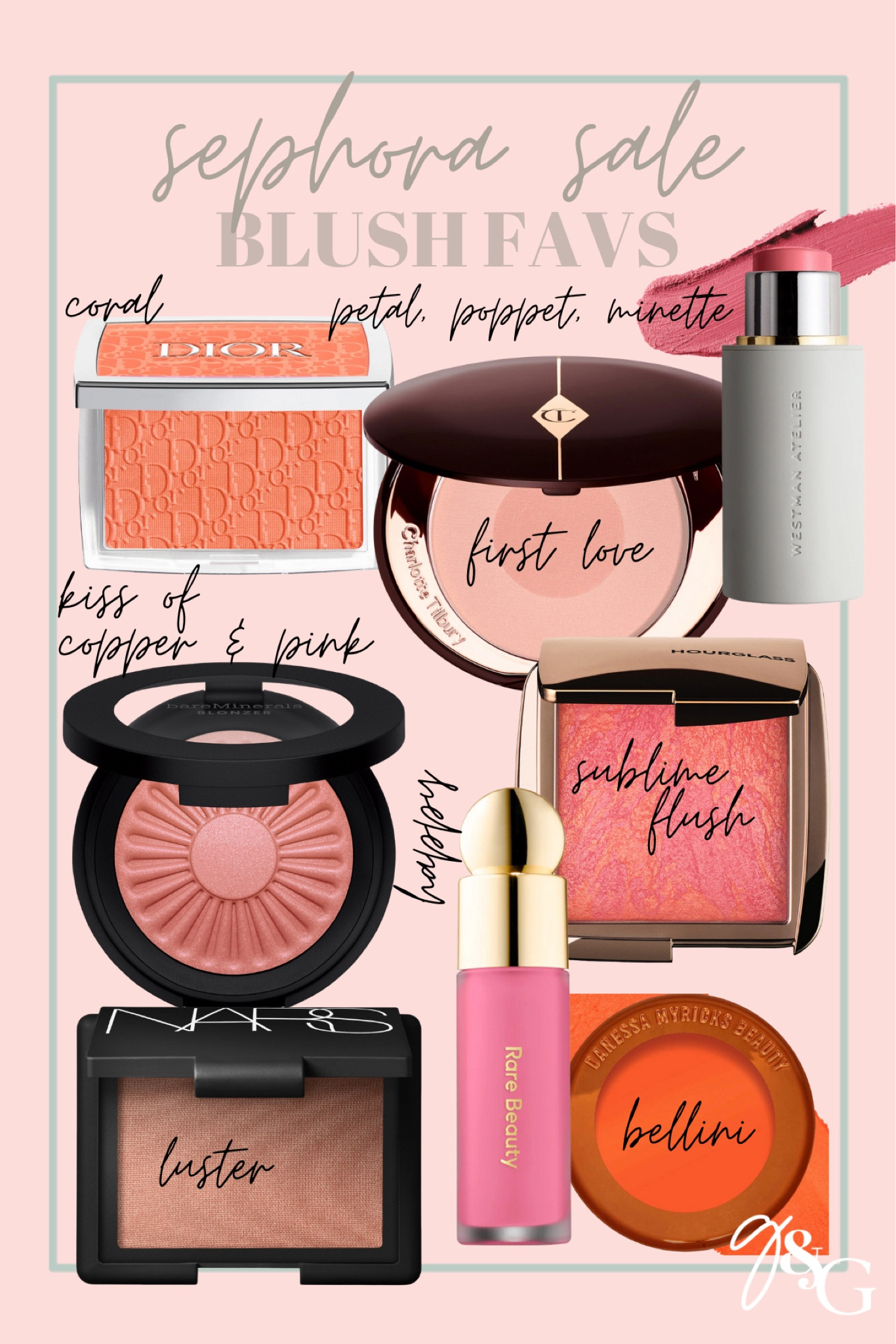 Sephora sale favorites:: cream blush, powder blush // Dior, Charlotte tilbury, westman atelier, bare minerals, hourglass, rare beauty, NARS, Danessa Myricks 

#LTKfindsunder50 #LTKbeauty