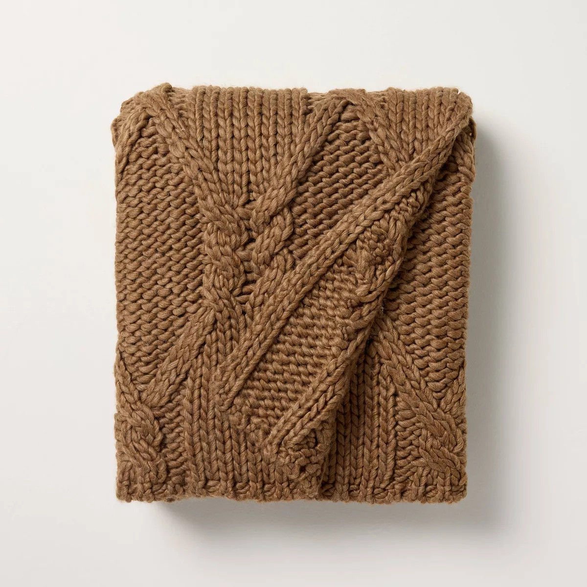 Cable Knit Throw Blanket Brown - Hearth & Hand™ with Magnolia | Target
