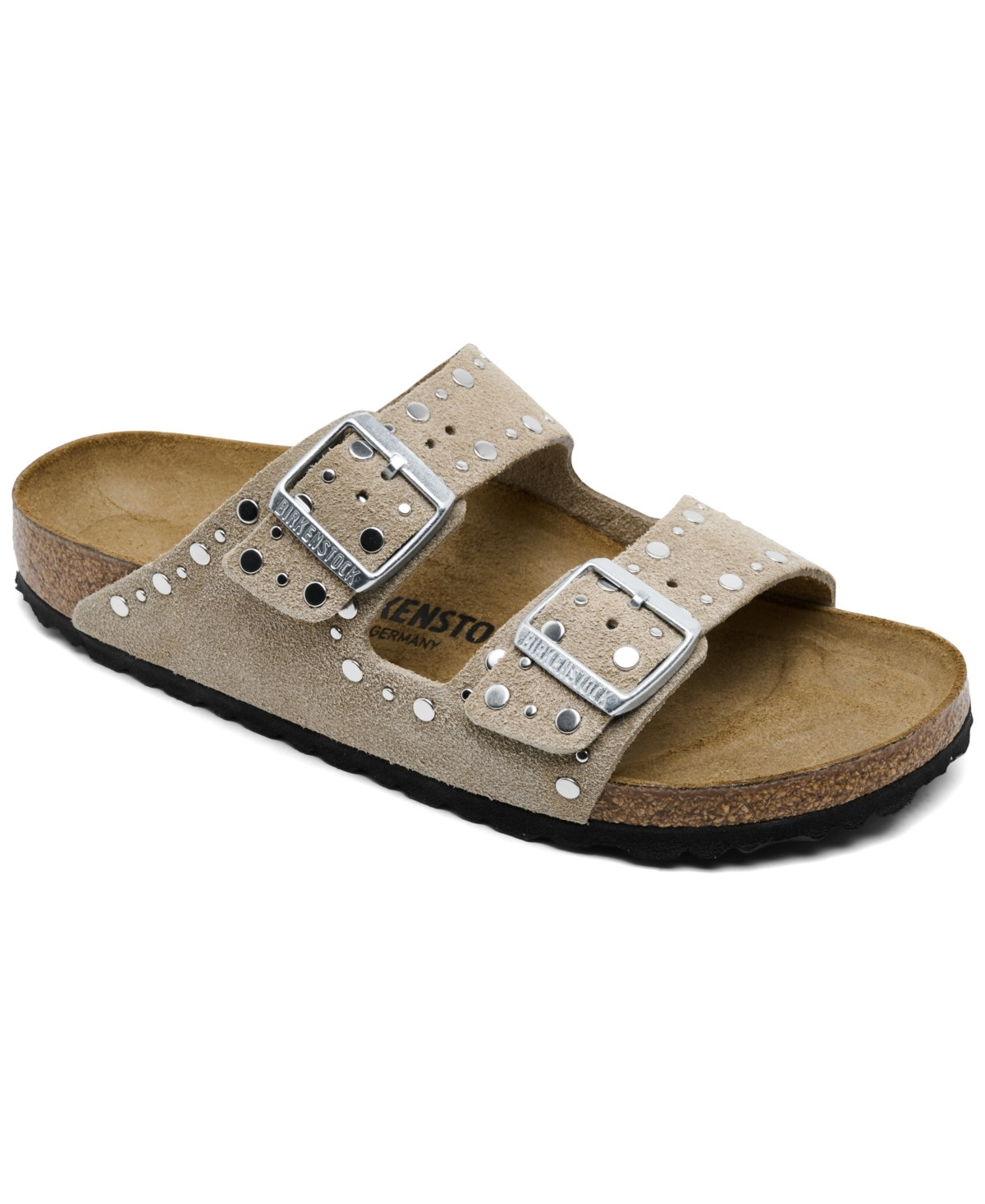 Birkenstock Women's Arizona Rivets Suede Leather Sandals from Finish Line - Taupe | Macy's