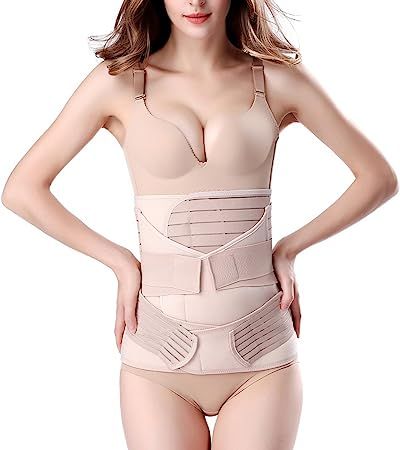 3 in 1 Postpartum Support - Recovery Belly/Waist/Pelvis Belt Shapewear Slimming Girdle, Beige, On... | Amazon (US)