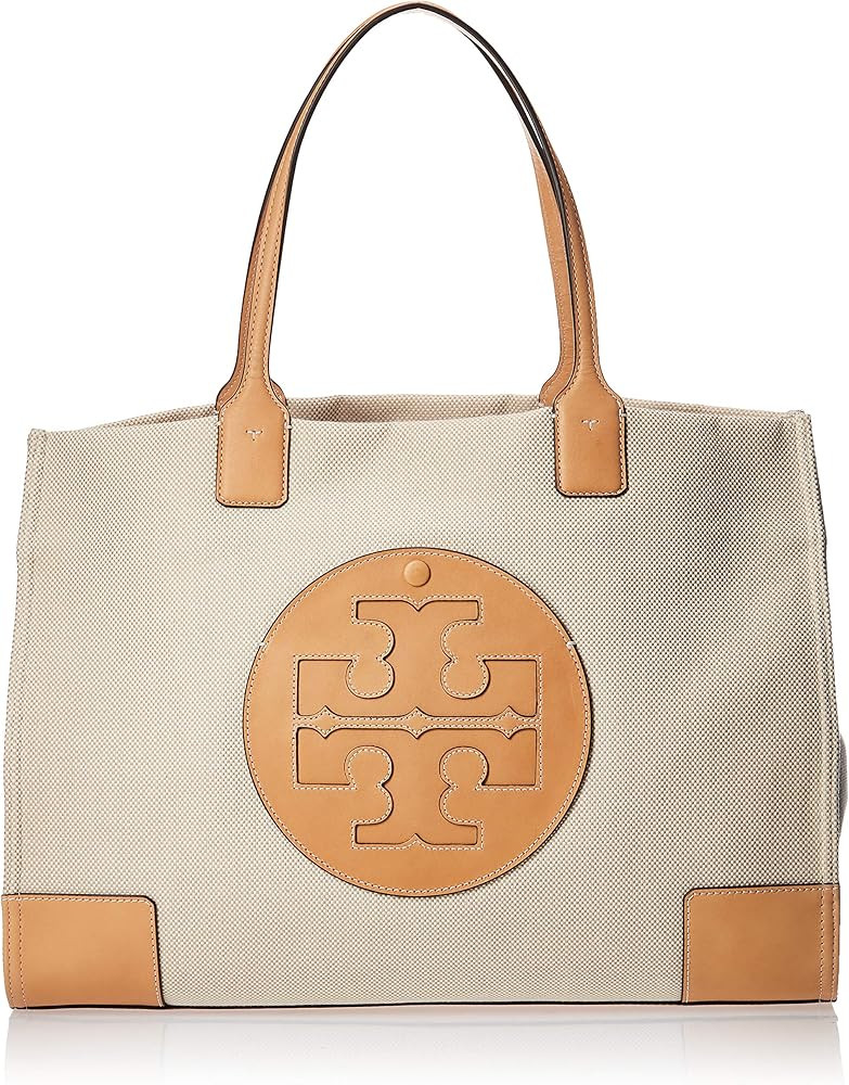 Tory Burch Womens Ella Canvas Logo Tote Handbag | Amazon (US)
