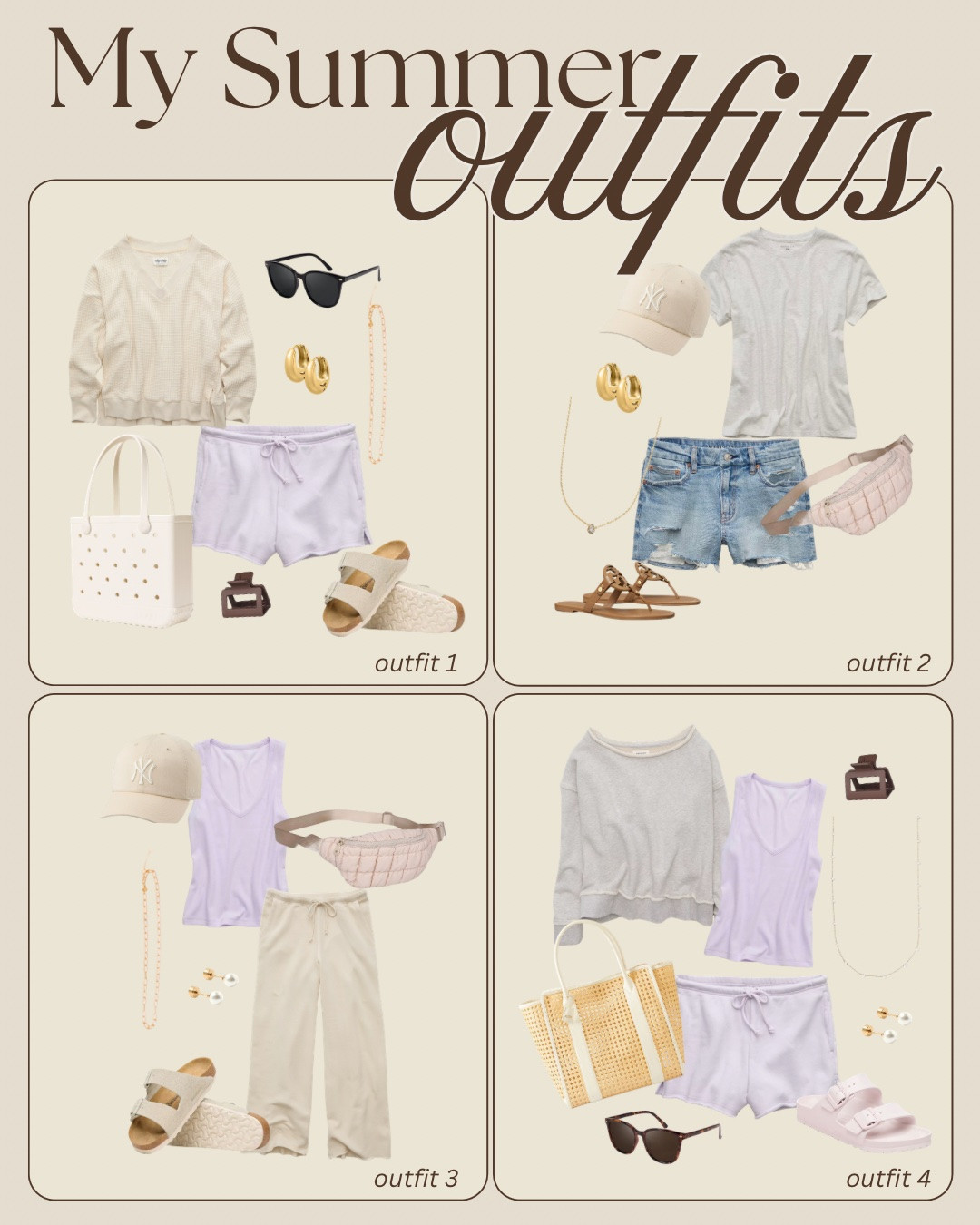 The outfits I’ll be living in all summer 🤍 

Think easy layers, comfy shorts, everyday sandals, and accessories that pull every look together. Simple, effortless, and on repeat all season long 🌴🌞🌊

#LTKStyle #LTKFinds #SummerOutfits #EffortlessStyle #CasualOutfits #NeutralWardrobe #SummerEssentials #OOTD #StyleInspo

#LTKSeasonal #LTKSaleAlert #LTKU