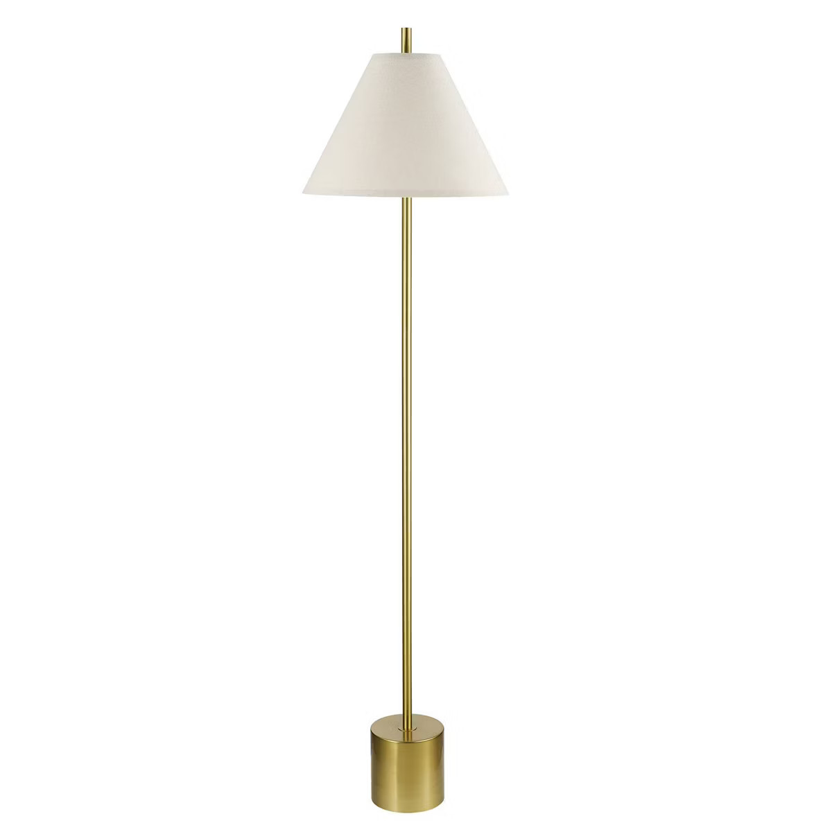 Globe Electric 60" Matte Brass Floor Lamp with White Linen Shade: ETL Listed, Metal Body, Cone Sh... | Target