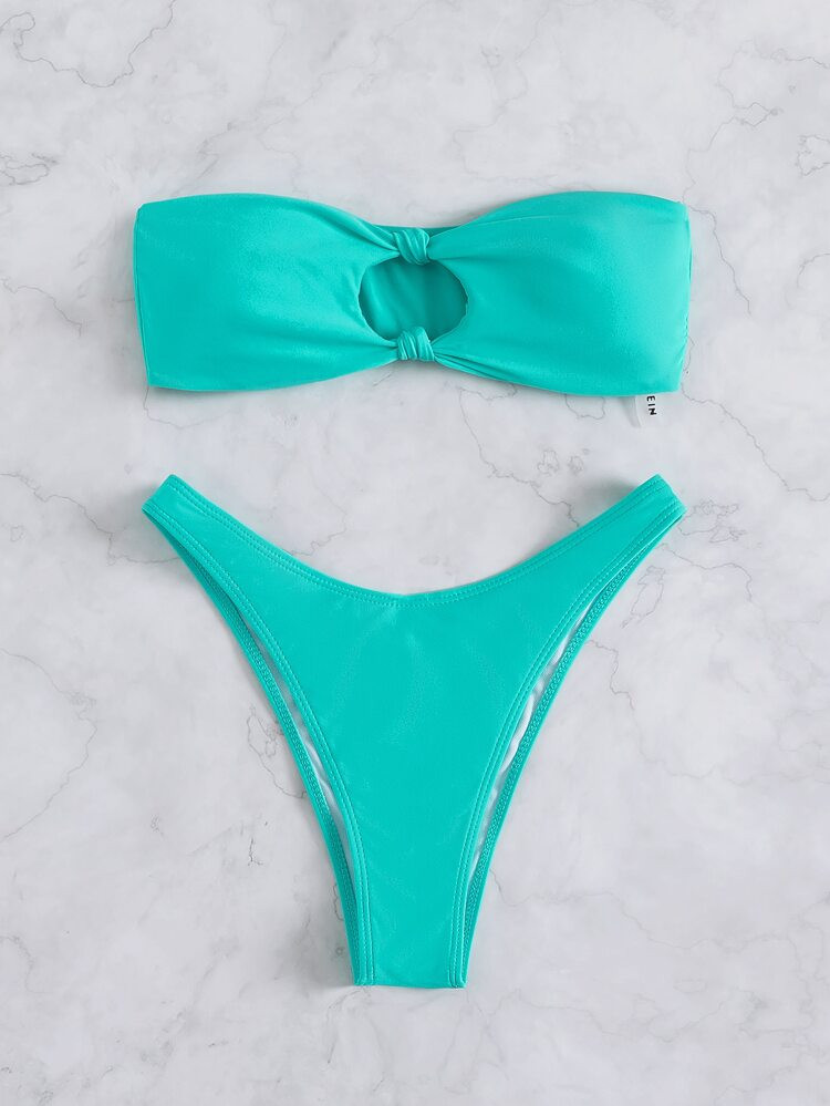 Knot Decor Bandeau Bikini Swimsuit | SHEIN