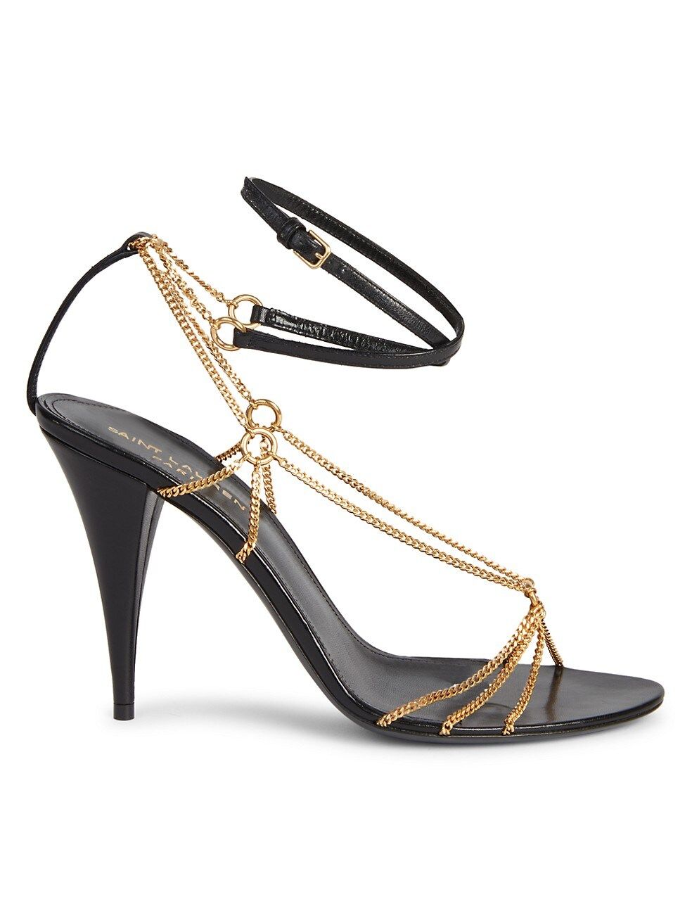 Saint Laurent Sexy Strappy Chain & Leather Sandals | Saks Fifth Avenue