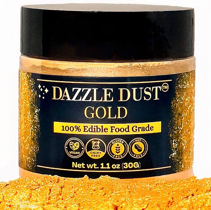 (BULK–30g) Gold Luster Dust Edible Glitter for Cocktails, Edible Gold Dust, Christmas Edible Gl... | Amazon (US)