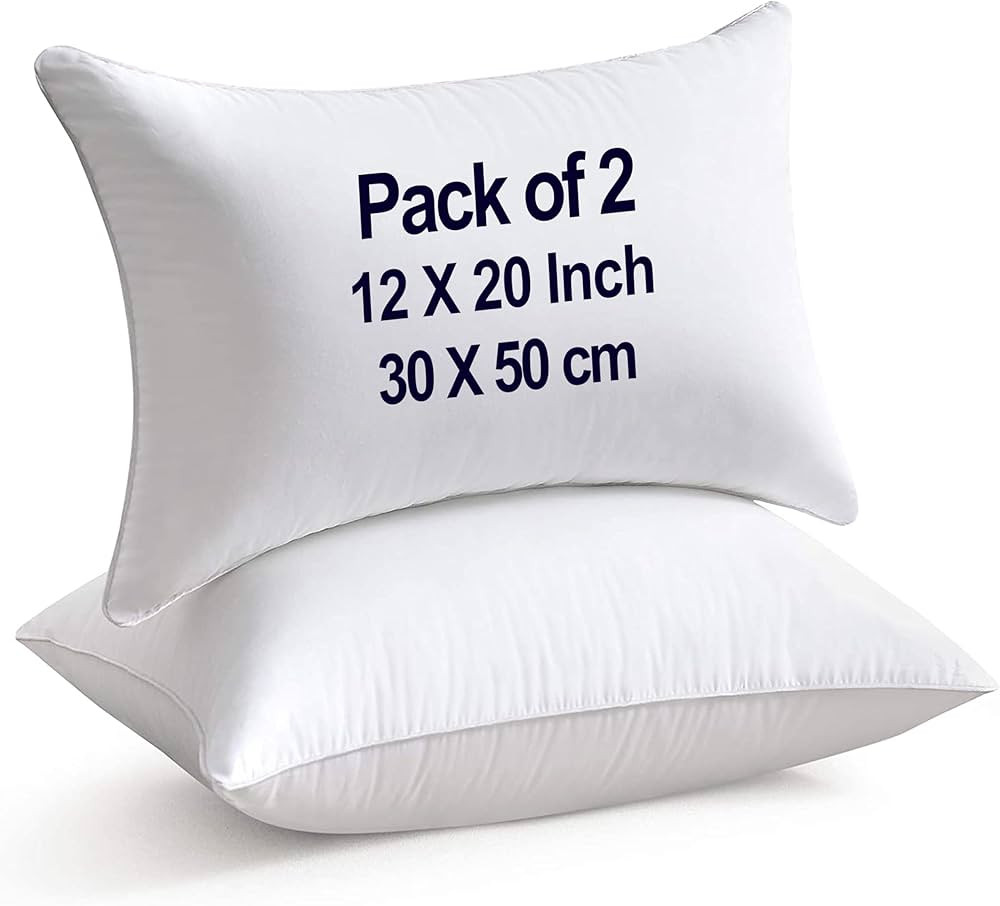 raajsee 12X20 Throw Pillow Inserts Set of 2, Premium Hypoallergenic Cotton Fabric Covering Down A... | Amazon (US)