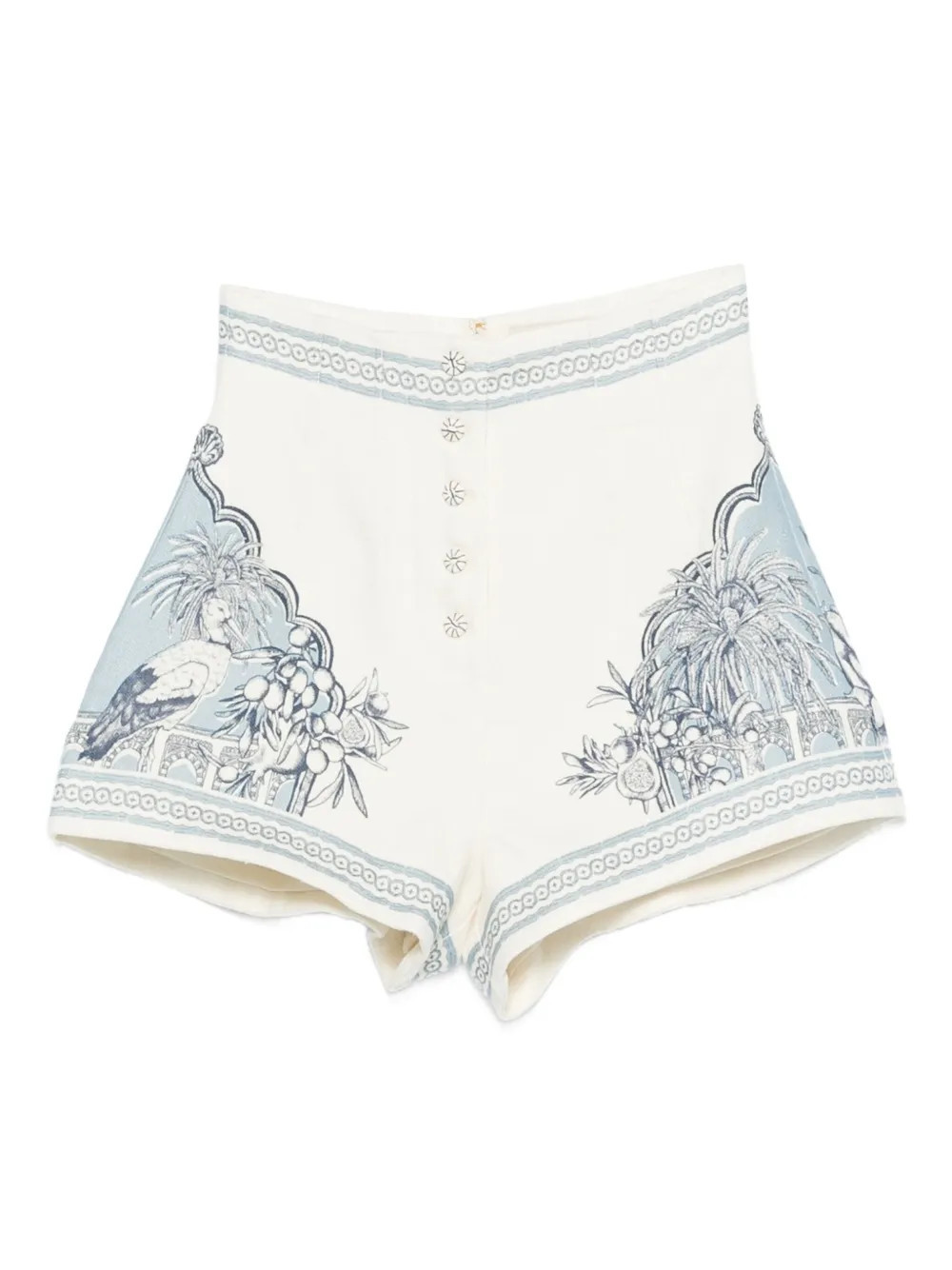 ALEMAIS Villa Romantica printed shorts - White | Farfetch Global