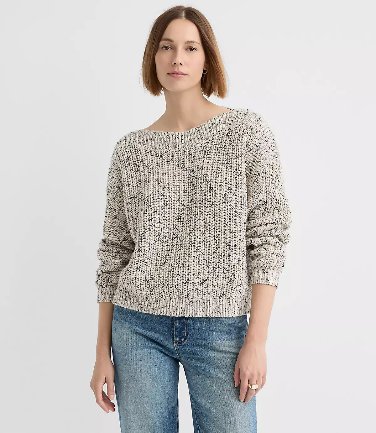 Marled Chunky Ribbed Sweater | LOFT