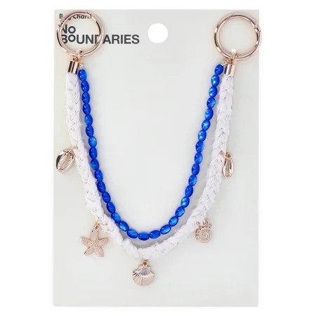 No Boundaries Women's Beach Icons Bag Charm, Natural Rope & Bead Swag Chain | Walmart (US)