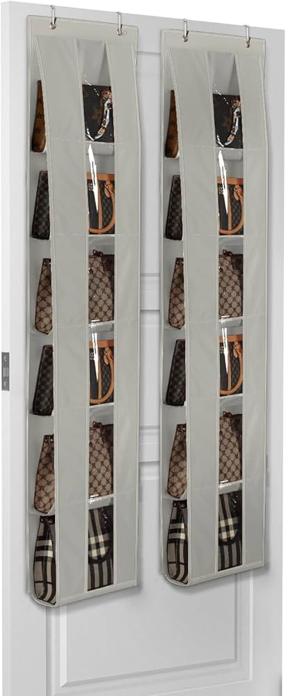 Lirex Over The Door Organizer, 2 Pack Handbag Storage with 6-Tier Space-Saving for Door or Closet... | Amazon (US)