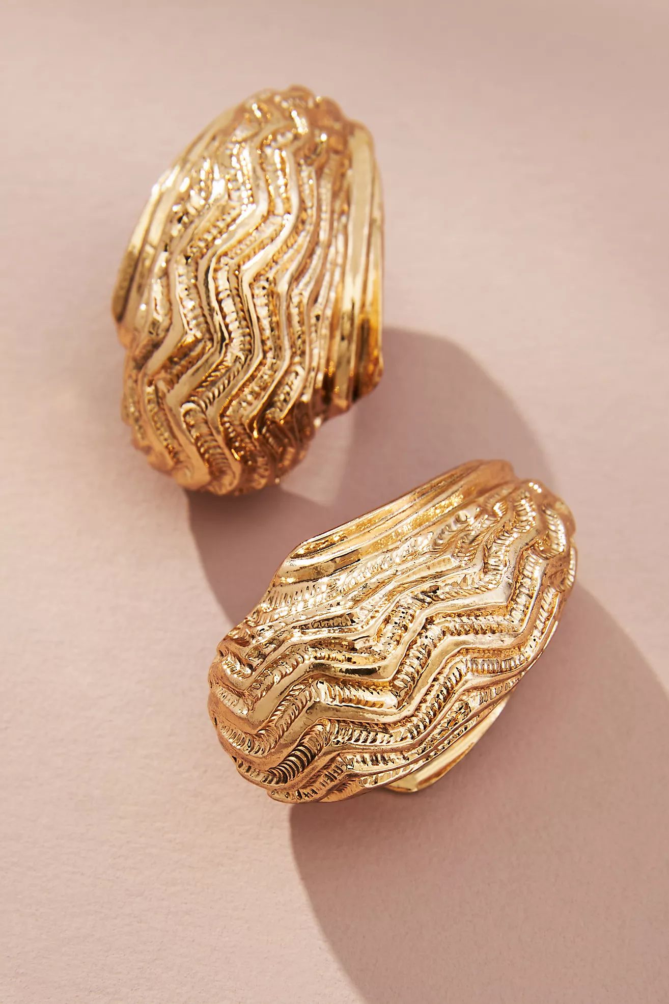 The Restored Vintage Collection: Oversized Etched Huggie Earrings | Anthropologie (US)