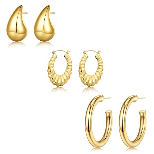 Yooblue Gold Hoop Earrings - Gold Jewelry for Women, Hoop Earrings for Women Trendy Hypoallergenic Womens Hoop Earrings Gifts for Women | Amazon (US)