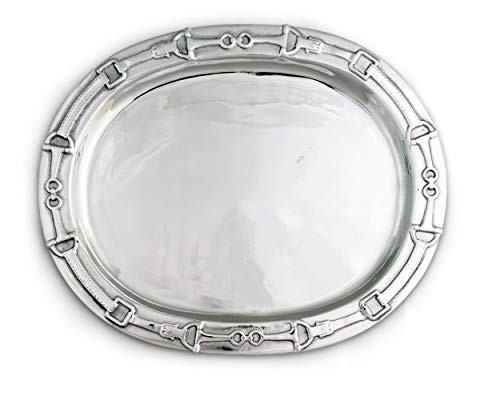 Arthur Court Designs Aluminum Equestrian Horse Bit Polo Style Oval Platter Food Serving Tray Tarnish-Free 19 inch x 14.5 inch | Amazon (US)