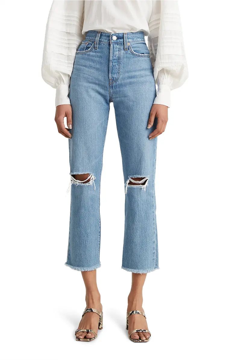 Wedgie High Waist Crop Straight Leg Jeans | Nordstrom