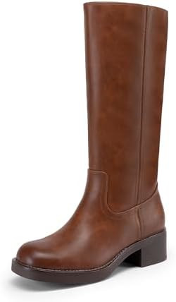 DREAM PAIRS Womens Knee High Boots Square Toe Platform Chunky Block Heel Banana Campus Boots for ... | Amazon (US)