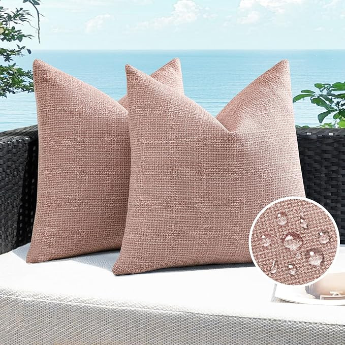 Amazon.com: Artscope Outdoor Waterproof Throw Pillow Covers 16x16 Inch Decorative Linen Outdoor P... | Amazon (US)