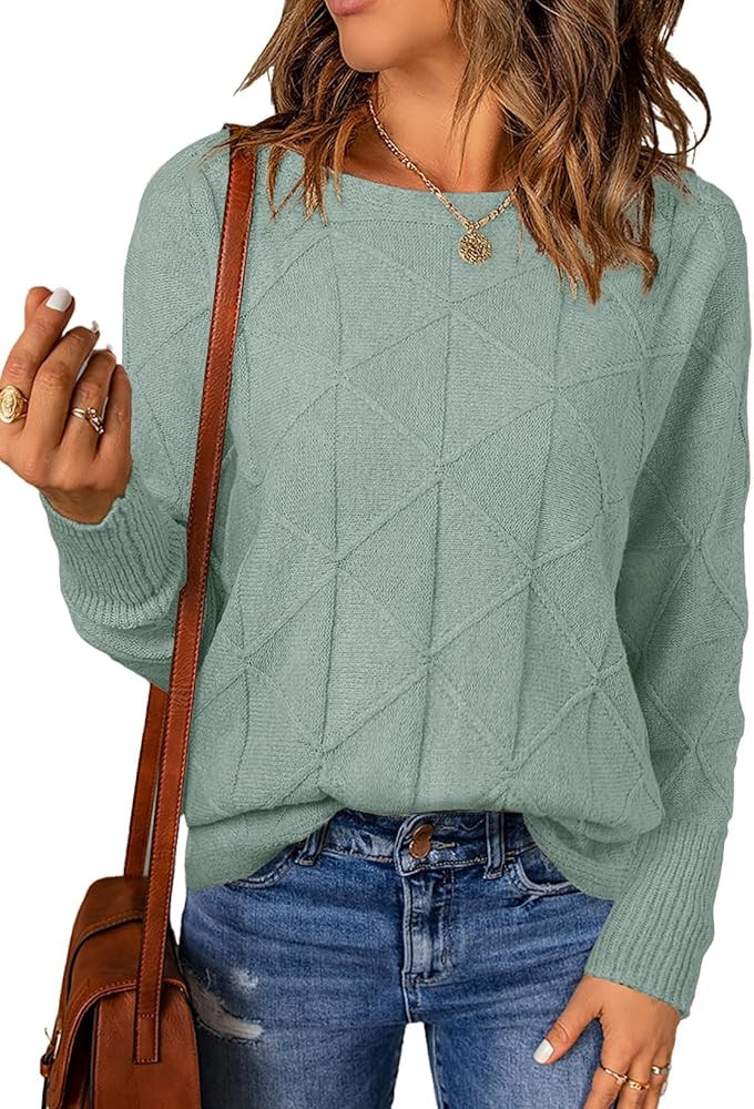 Women's Cozy Lightweight Crewneck Pullover Sweater Soft Fall Winter Sweater for Business Casual | Amazon (US)