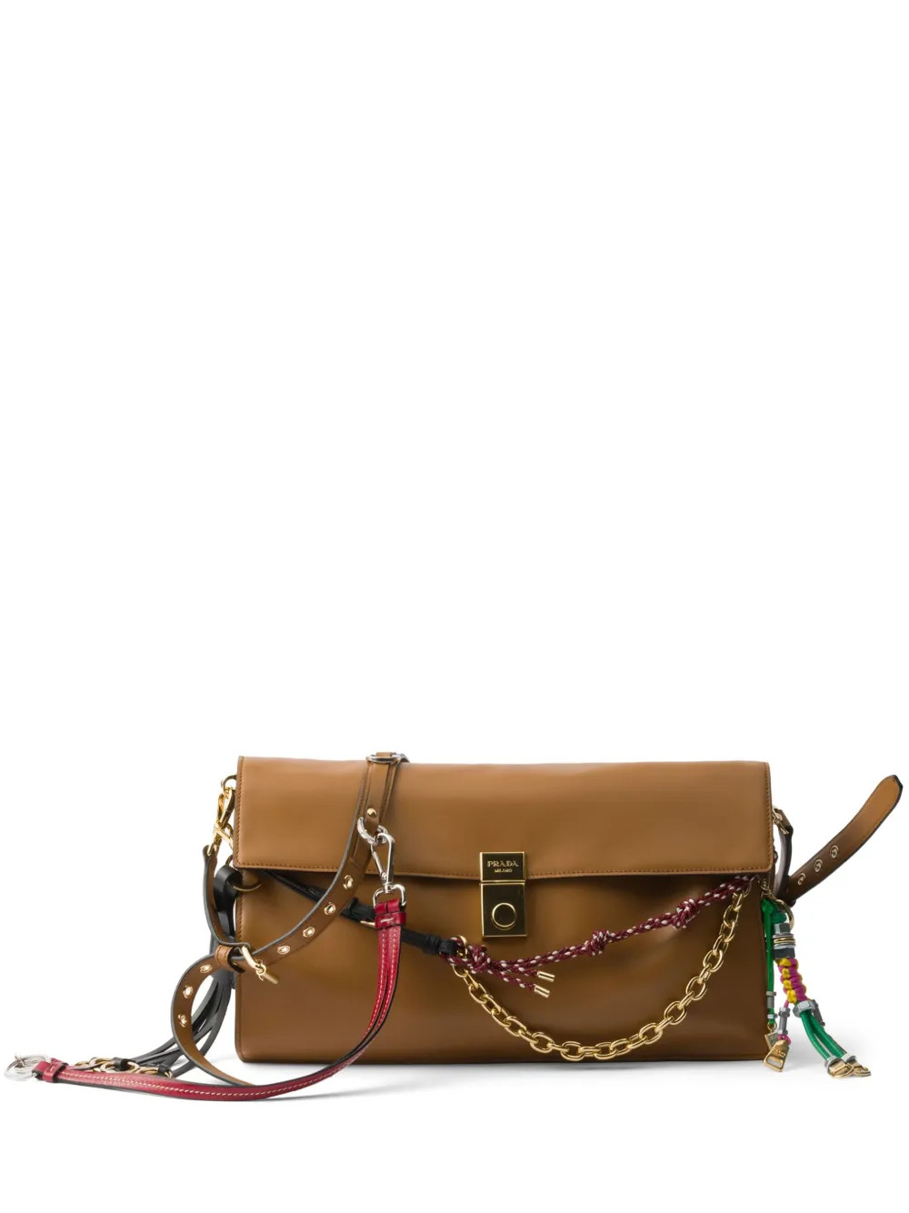 Prada Large Soft Sound Shoulder Bag | Brown | FARFETCH | Farfetch Global