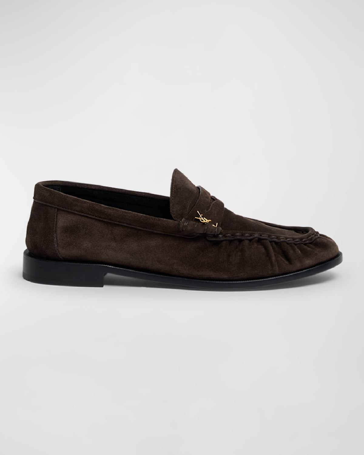 Suede YSL Penny Loafers | Neiman Marcus