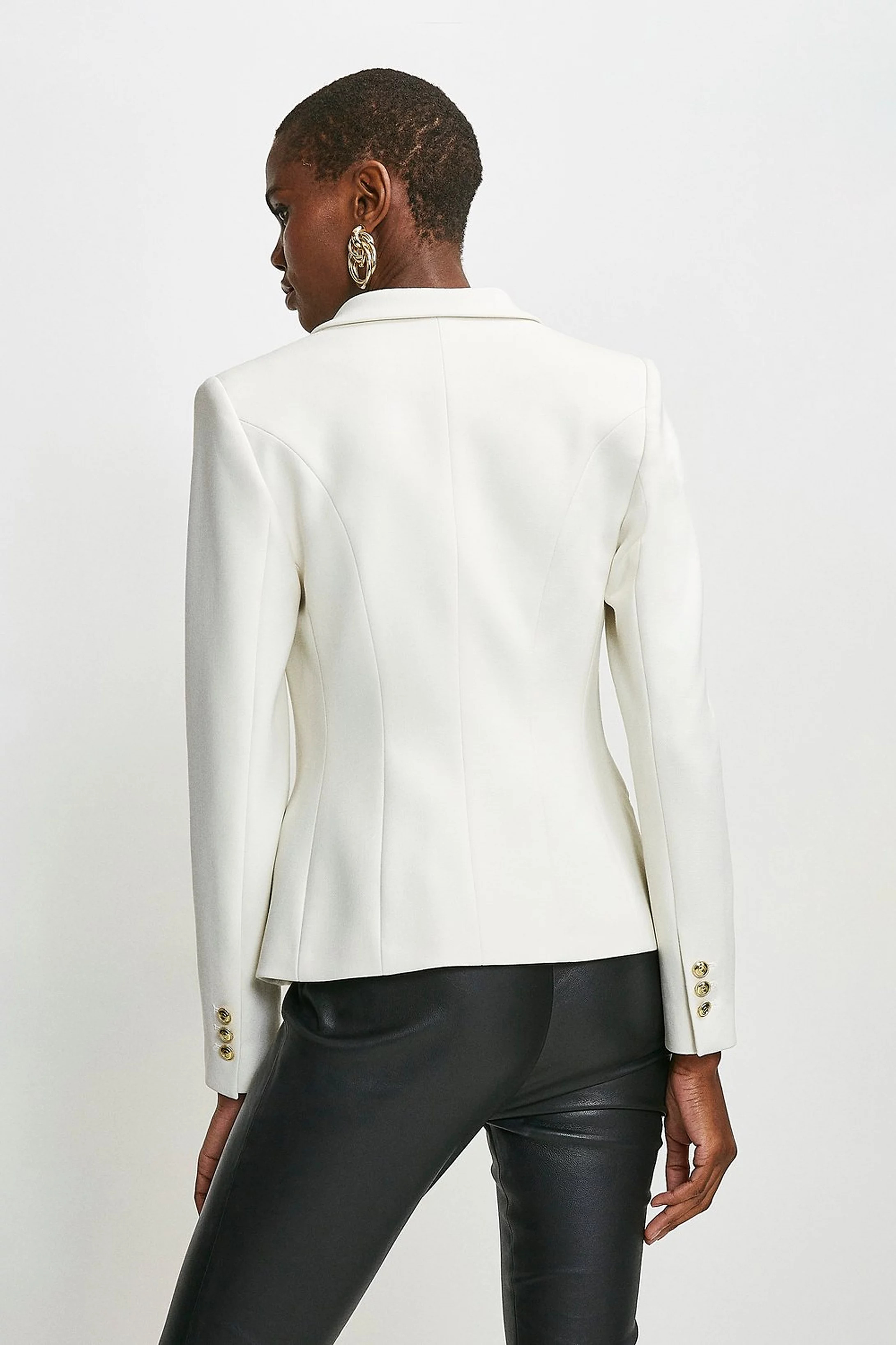 Tailored Button Military Blazer | Karen Millen UK & IE