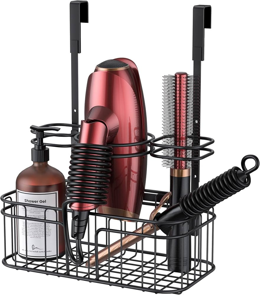 Hair Tool Organizer, ULG Hair Dryer Holder Over Cabinet or Wall Mount, Bathroom Organizer Under S... | Amazon (US)
