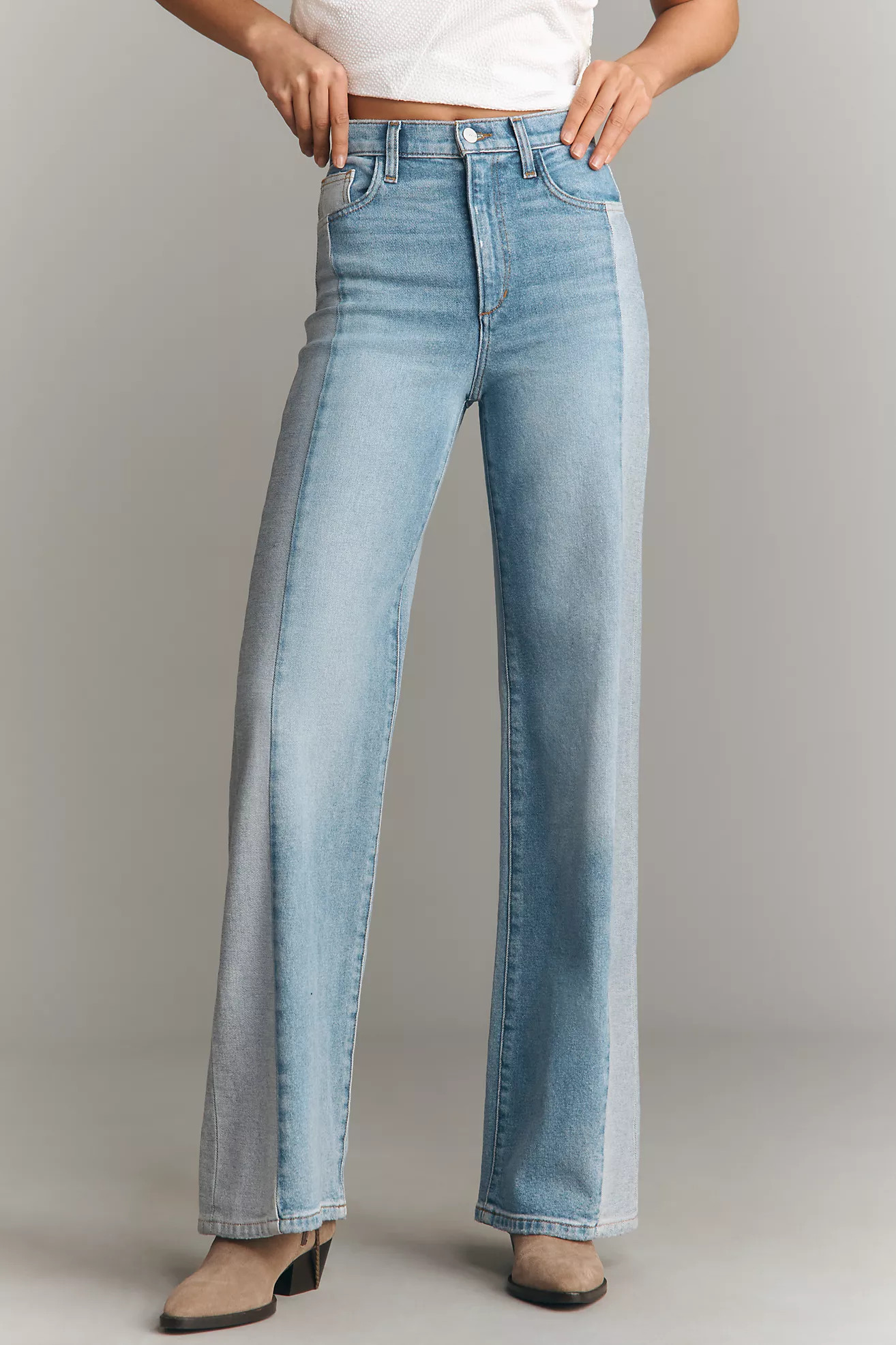 Joe's Jeans The Mia Pieced High-Rise Wide-Leg Jeans | Anthropologie (US)