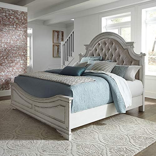 Liberty Furniture Industries Magnolia Manor King Upholstered Bed, White | Amazon (US)