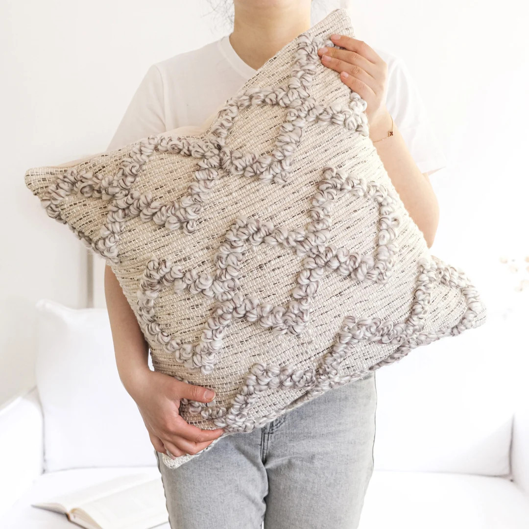 FINAL SALE, throw pillow cover, woven pillow cover, beige pillow cover 18x18, pillow cover 20x20 | Etsy (US)
