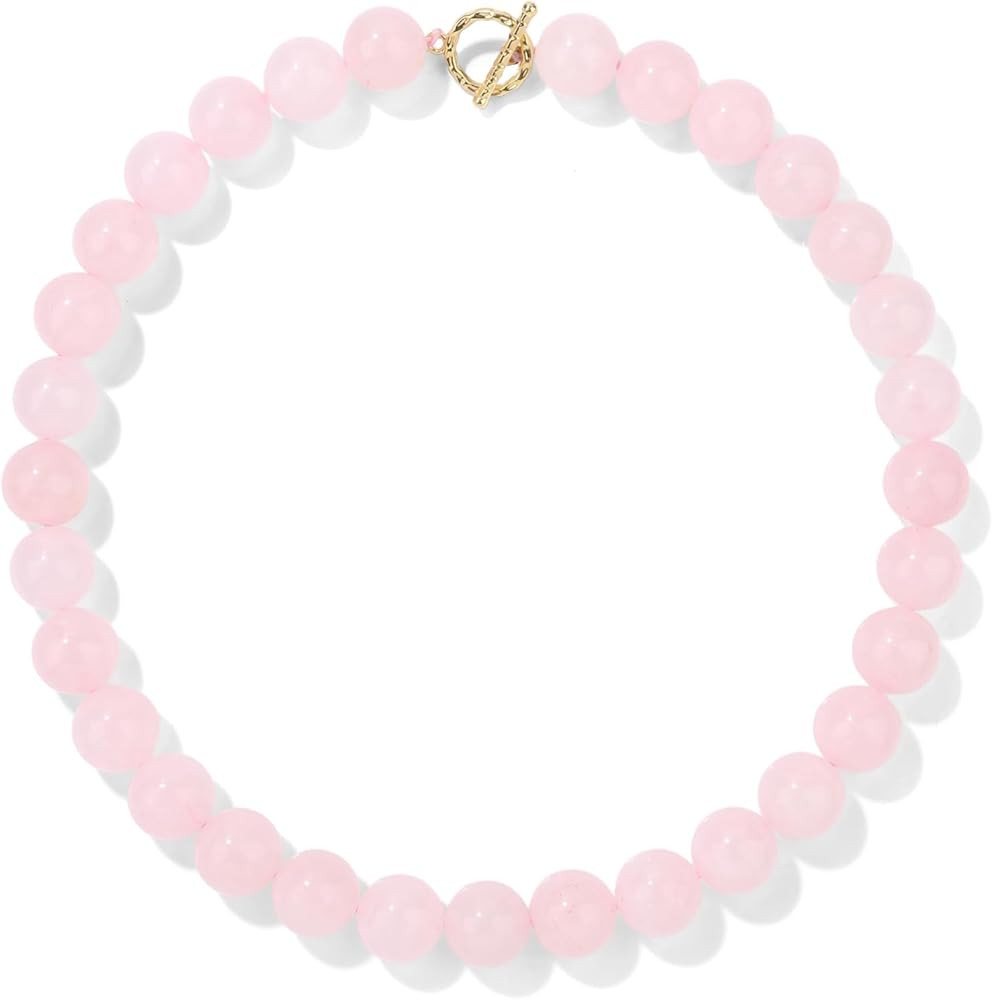 GolbalJew Natural Crystal Stone Beaded Choker Necklace for Women Healing Crystal Large Vintage Ch... | Amazon (US)