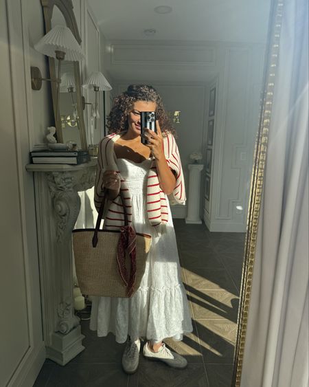 Sunny, warm weather is the perfect time for a white dress outfit! My white dress was a gift, but I’m linking some similar ones from my favorite brands. (The madewell dresses are currently on sale!) paired with my adidas samba sneakers, straw bag, and striped cardigan (linking similar), I’m ready for the sunny day 🌞 

#LTKVideo #LTKxMadewell #LTKFindsUnder100