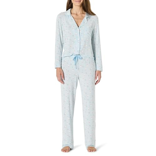 Amazon Essentials x Sofia Grainge Women's Stretch Modal Long-Sleeve and Full-Length Bottom Pajama Set, Light Blue Geese, XX-Large | Amazon (US)