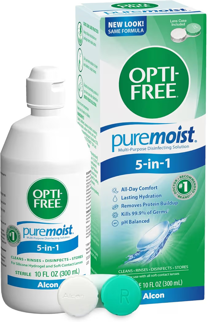 Opti-Free Puremoist Multi-Purpose Contact Lens Cleaning and Disinfecting Solution with Lens Case,... | Amazon (US)